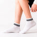 Calcetines algodon cortos blanco doble raya hombre 3970