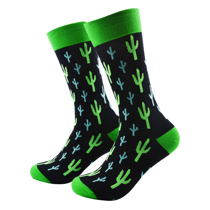 Calcetines algodon estampado largo cactus verdes 563