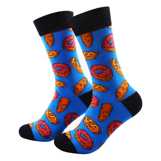 Calcetines algodon estampado largo donas y hot dog 574