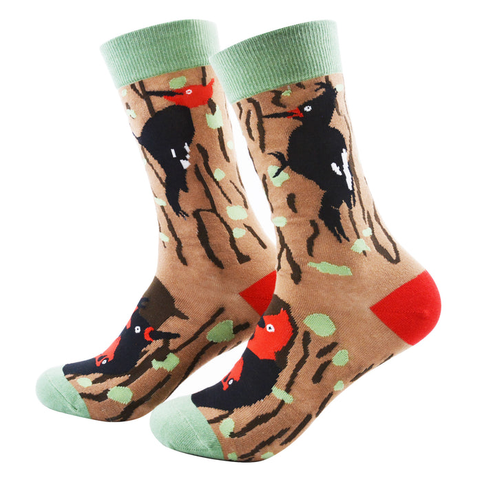 Calcetines algodon estampado largo fauna chile animales carpintero 374