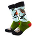 Calcetines algodon estampado largo fauna chilena pajaro loica 630