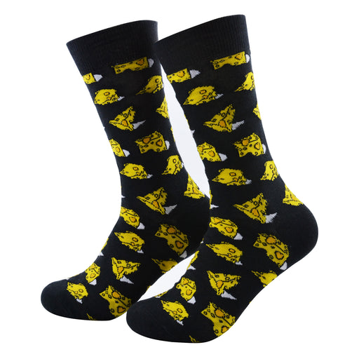 Calcetines algodon estampado largo pedazos queso amarillo 585