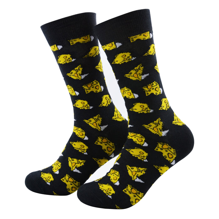 Calcetines algodon estampado largo pedazos queso amarillo 585