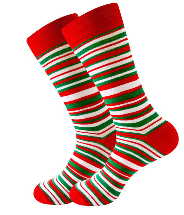 Portada Calcetines algodon largo rayas navidad 666