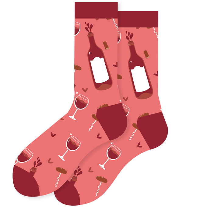 Portada Calcetines algodon largo vinos 412