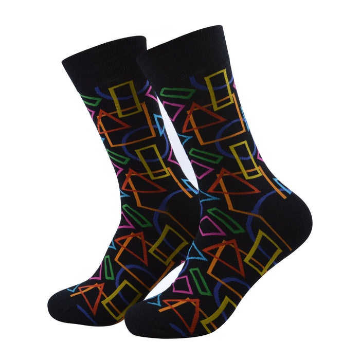 Calcetines algodon largos cuadros triangulos rectangulos 702