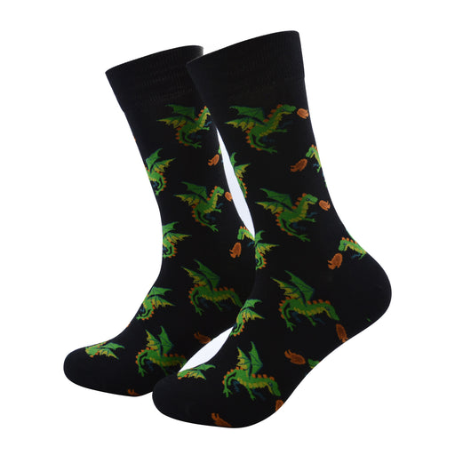 Calcetines algodon largos dragones fuego 683