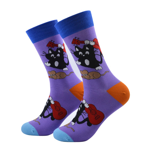 Calcetines algodon largos gato matando raton 690