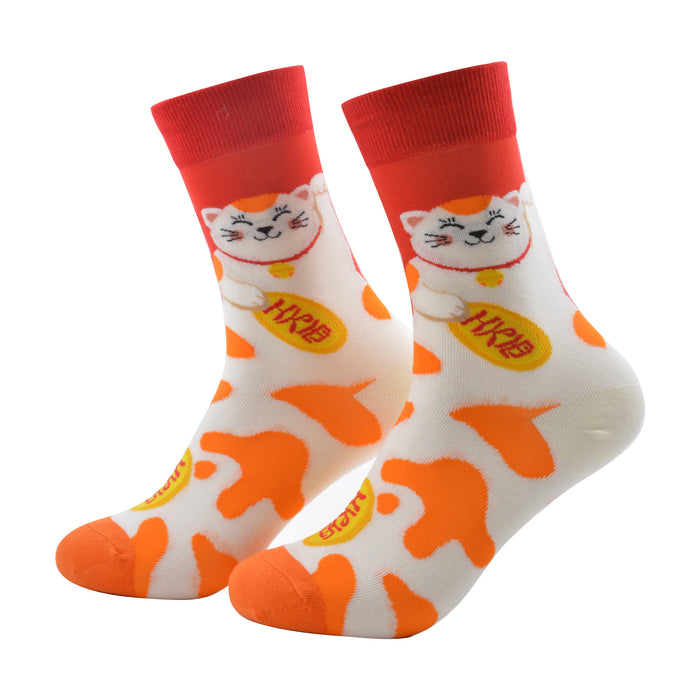 Calcetines largos algodon gatos de la suerte 422