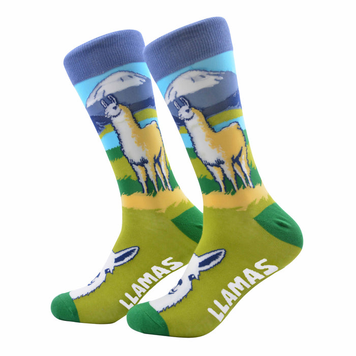 Calcetines largos algodon llamas chile 601