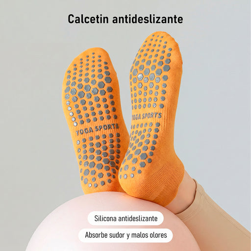 Calcetines yoga cortos silicon antideslizante amarillo 3674-7