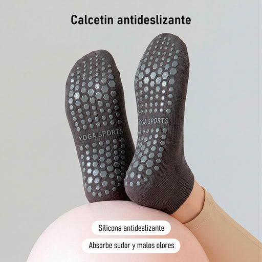 Calcetines yoga cortos silicon antideslizante gris 3674-2