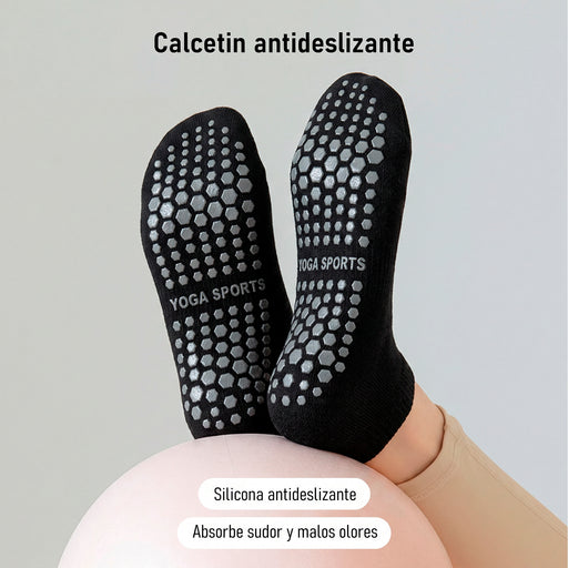 Calcetines yoga cortos silicon antideslizante negro 3674-1