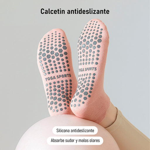 Calcetines yoga cortos silicon antideslizante rosado 3674-4