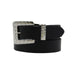 Cinturon liso hebilla cuadrada texturizada plateado negro 3357-1