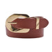 Cinturon sintetico cafe rojizo dorado liso 4127-4