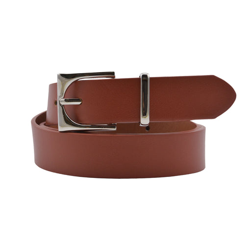 Cinturon sintetico cafe rojizo liso 4126-2