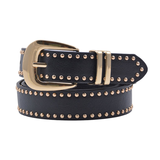 Cinturon sintetico negro dorado tachas 4134-2