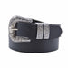 Cinturon sintetico negro hebilla plateada 4073-1