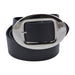 Cinturon sintetico negro plateado liso 4128-1