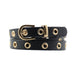Cinturon sintetico negro tachas dorado 2066-2