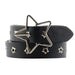 Portada Cinturon sintetico tachas negro estrellas plateado 3841-1