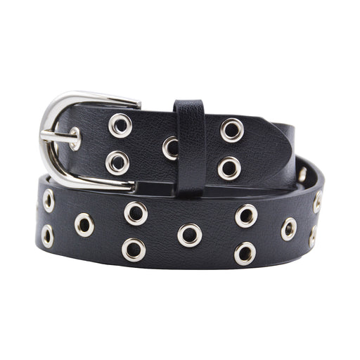 Cinturon tachas negro metal plateado 4222-1 detalle