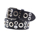 Cinturon tachas negro metal plateado 4225