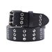 Cinturon tachas negro metal plateado 4227