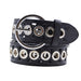 Cinturon tachas negro metal plateado 4229-1