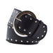 Cinturon tachas negro metal 
plateado 4231-1