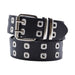 Cinturon tachas negro metal 
plateado 4232