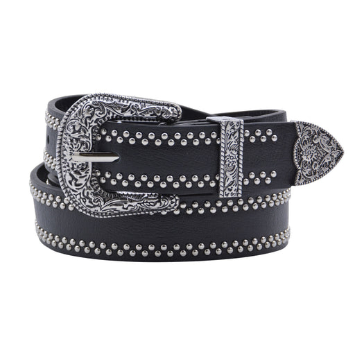 Cinturon tachas negro sintetico puntos 4125