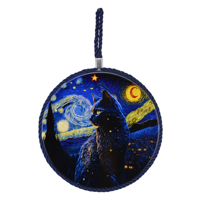 Colgante ceramica corcho gato negro noche 4143-1