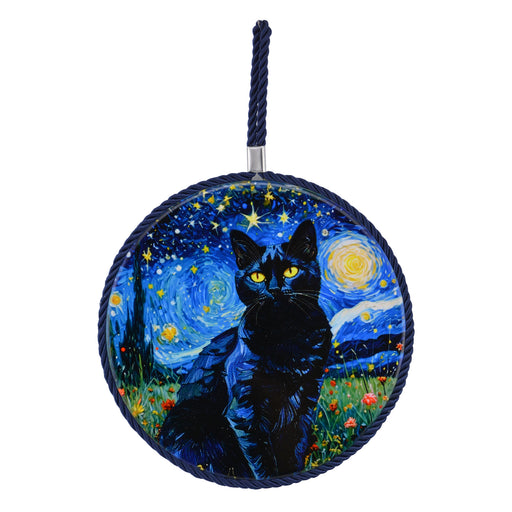 Colgante ceramica corcho gato negro noche 4143-3