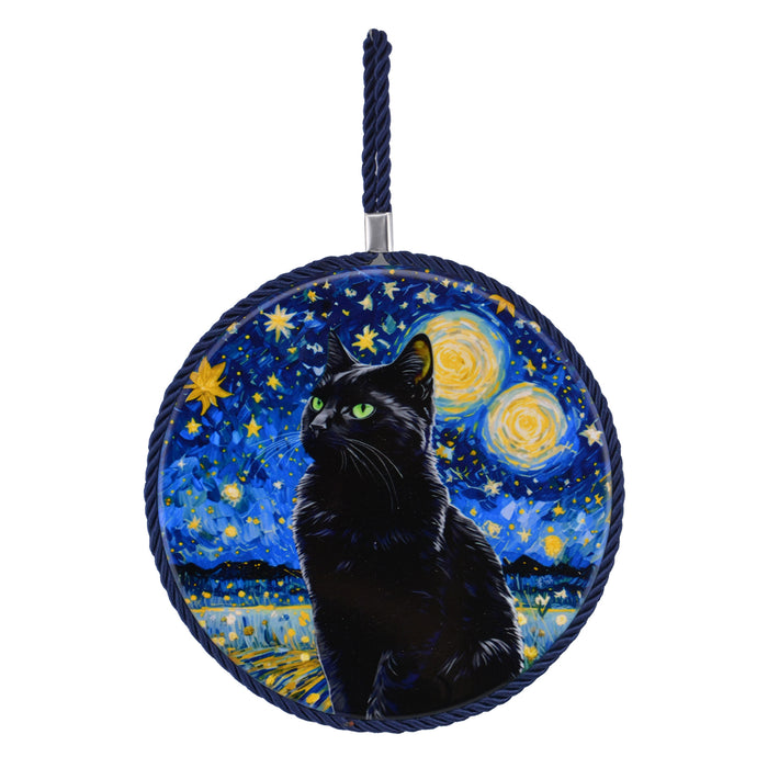 Colgante ceramica corcho gato negro noche 4143-5