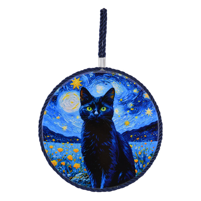 Colgante ceramica corcho gato negro noche 4143-6