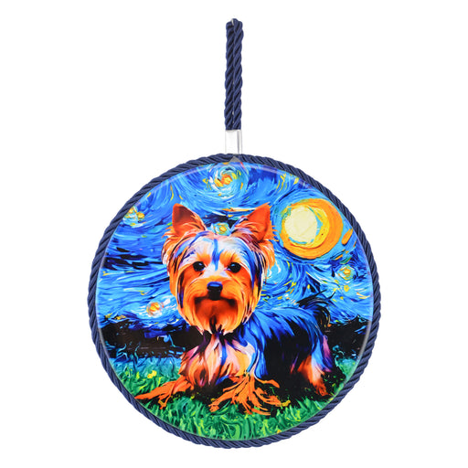 Colgante posaolla ceramica corcho pintura perro yorkshire 3775-3
