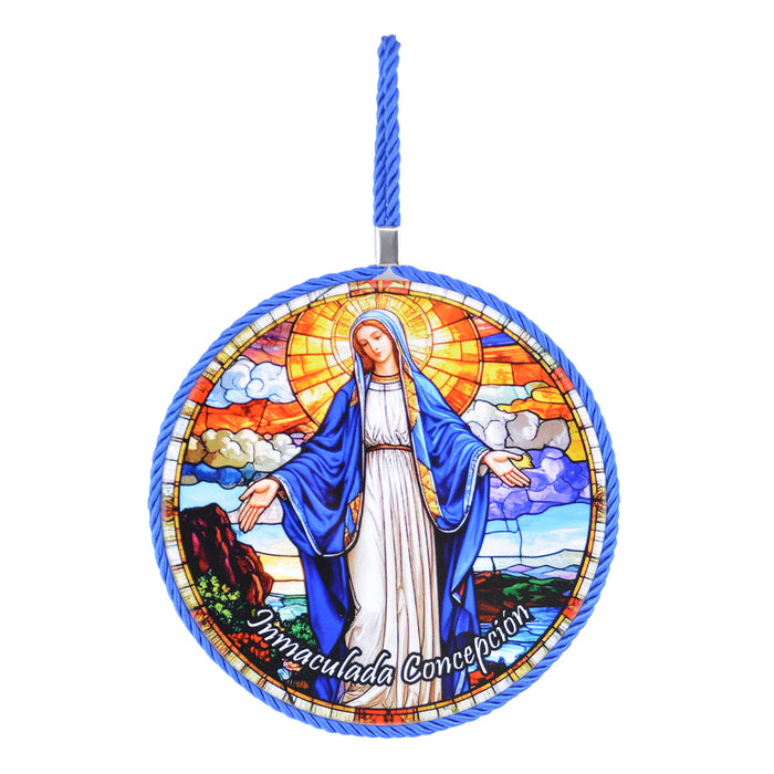 Colgante santo religioso ceramica corcho Inmaculada Concepción 4053-14