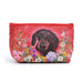 Cosmetiquero plastico floral rojo salchicha negro 3601-1