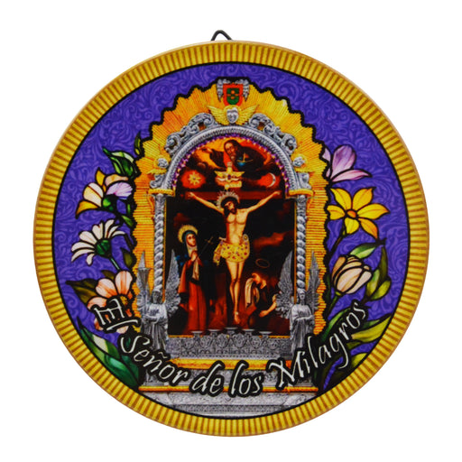 Cuadro religioso ceramica corcho el senor de los milagros 4054-25