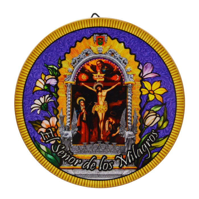 Cuadro religioso ceramica corcho el senor de los milagros 4054-25