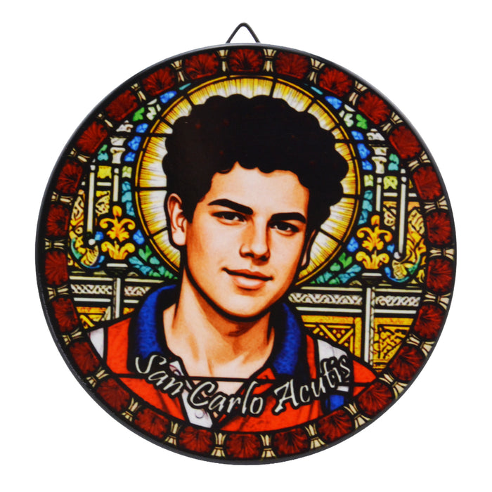 Cuadro religioso ceramica corcho san carlo acutis 4054-26