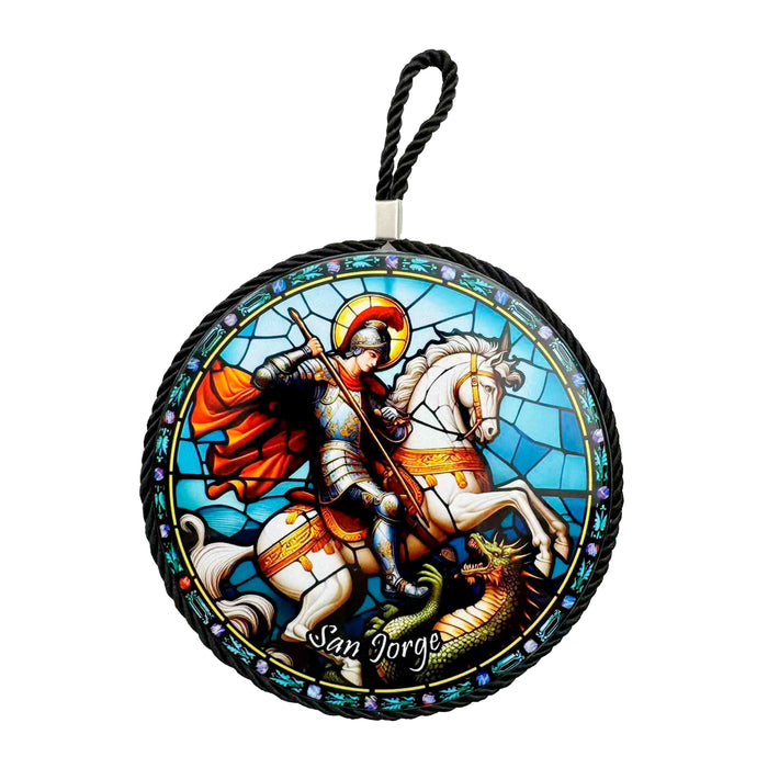 Cuadro retrato colgante ceramica corcho San Jorge 4053-11