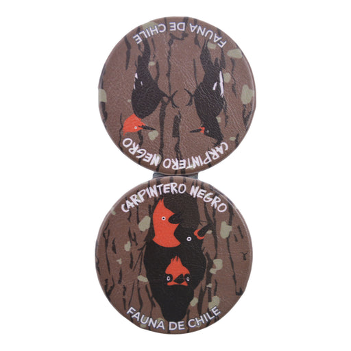 Espejo doble cara metal doble diseno carpintero negro 4137-9