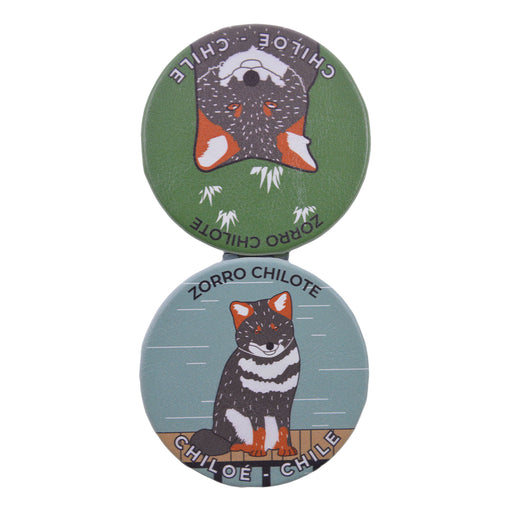 Espejo doble cara metal doble diseno zorro chilote 4137-11