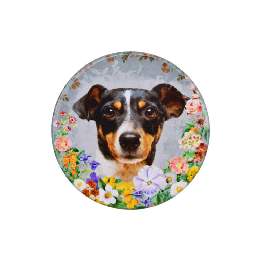 Iman ceramica corcho flores perro fox terrier 5130-21