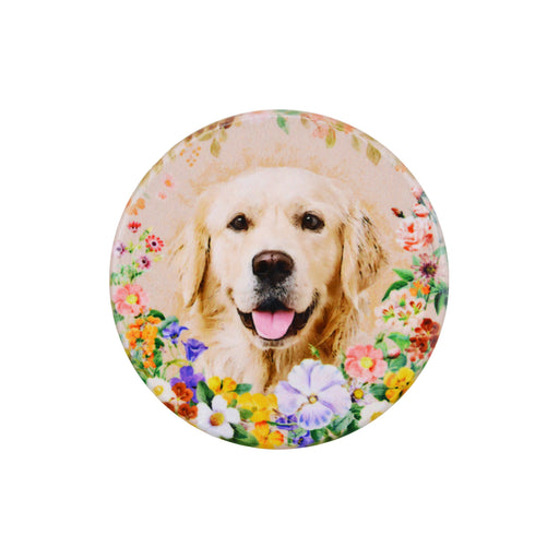 Iman ceramica corcho flores perro golden 5130-20