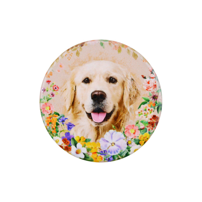 Iman ceramica corcho flores perro golden 5130-20