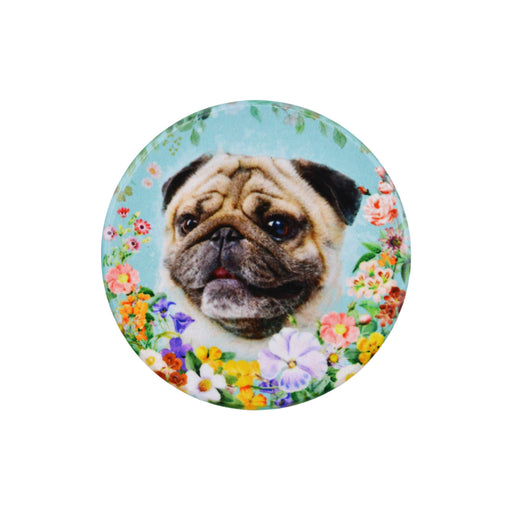 Iman ceramica corcho flores perro pug 5130-24